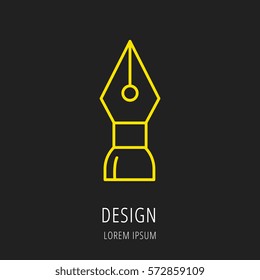 Logo or label design. Line style logotype. Easy to use design template. Vector abstract sign or emblem.