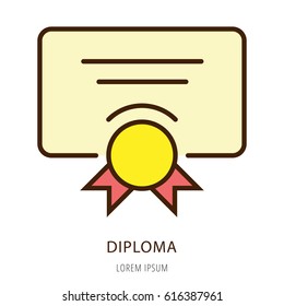 Logo or label diploma. Line style logotype. Easy to use diploma template. Vector abstract sign or emblem. Logo or label diploma. Line style logotype. Easy to use diploma template. Vector abstract sign or emblem.