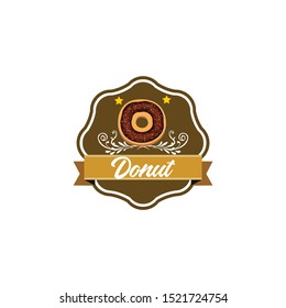 logo label donut vintage vector design