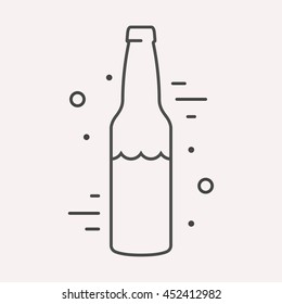 logo or label drink. Line style logotype template with bottle. Easy to use business template. Vector abstract logo or emblem.