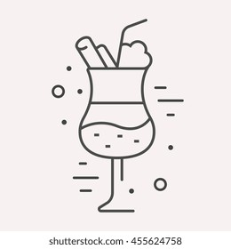 logo or label drink. Line style logotype template with coctail. Easy to use business template. Vector abstract logo or emblem.