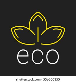 logo or label eco. Line style logotype template. Easy to use business template. Vector abstract logo or emblem.