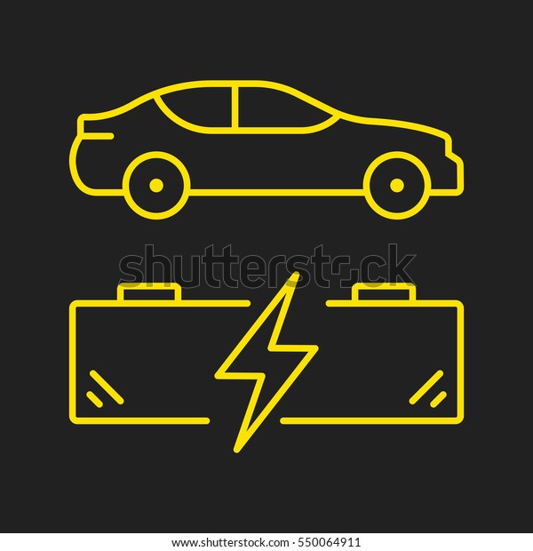 logo or label\
electric car. Line style logotype template. Easy to use business\
Vector abstract or\
emblem.