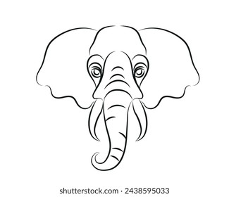 logo or label elephant. Line style logotype template. Easy to use business template