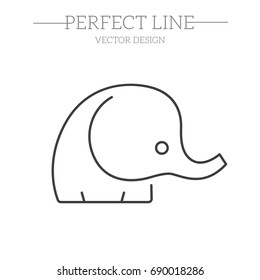 logo or label elephant. Line style logotype template