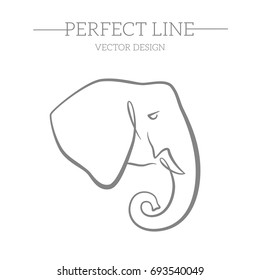 logo or label elephant. Line style logotype template