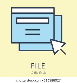 Logo or label file. Line style logotype. Easy to use file template. Vector abstract sign or emblem.