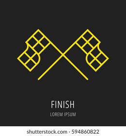 logo or label finish. Line style logotype. Easy to use business template. Vector abstract sign or emblem.