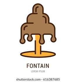 Logo or label fontan. Line style logotype. Easy to use fontan template. Vector abstract sign or emblem.