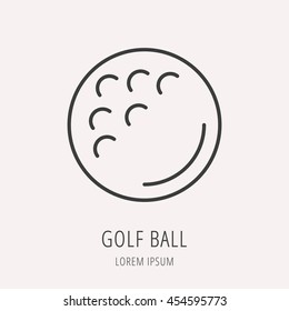 logo or label golf. Line style logotype template with ball. Easy to use business template. Vector abstract logo or emblem.