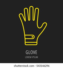 logo or label golf. Line style logotype template with glove. Easy to use business . Vector abstract or emblem.