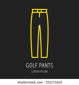 logo or label golf. Line style logotype template with pant. Easy to use business template. Vector abstract logo or emblem.
