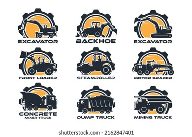 Logo label of heavy machinery used in the construction and mining industry