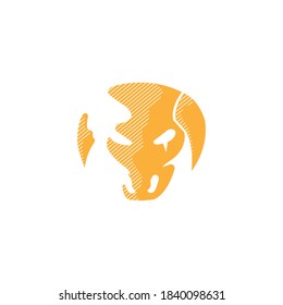 logo, label, icon, illustration of a bull head with dark background