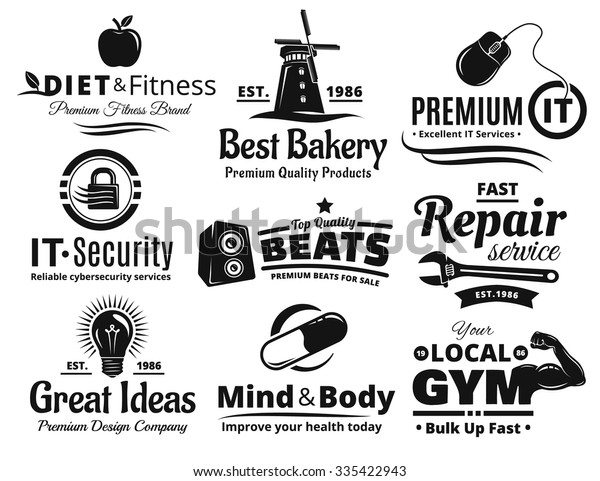 logo label insignia icon set stock vector royalty free 335422943 shutterstock