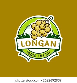 Etiqueta del logotipo de Longan fruit
