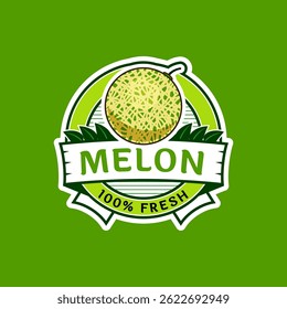 Rótulo do logotipo da fruta do melão
