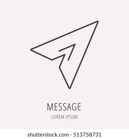Logo or label message. Line style logotype. Easy to use  template. Vector abstract sign or emblem.