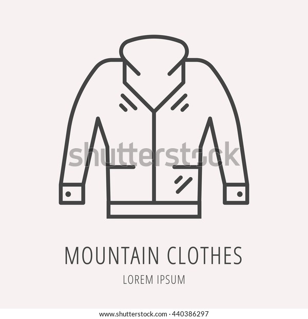 Logo Label Mountain Equipment Line Style Stock Vector Royalty Free