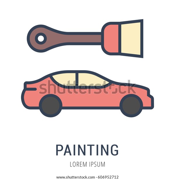 Logo or label\
painting. Line style logotype. Easy to use painting template.\
Vector abstract sign or\
emblem.