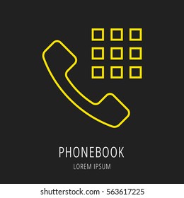 Logo or label phone. Line style logotype template. Easy to use business template. Vector abstract logo or emblem.