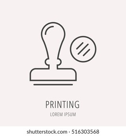 Logo or label printing. Line style logotype. Easy to use  template. Vector abstract sign or emblem.