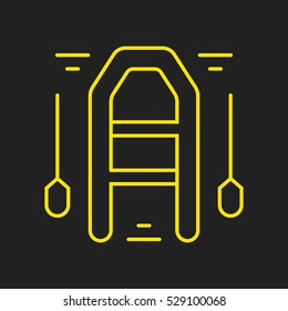 logo or label rafting. Line style logotype template. Easy to use business . Vector abstract  or emblem.