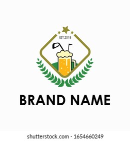 logo label retro event club beer golf vector design