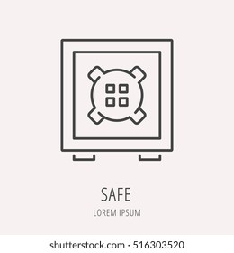 Logo or label safe. Line style logotype. Easy to use  template. Vector abstract sign or emblem.