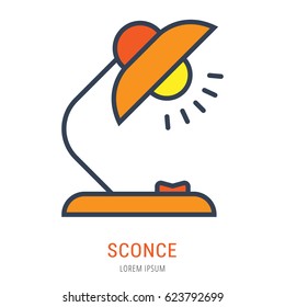 Logo or label sconce. Line style logotype. Easy to use sconce template. Vector abstract sign or emblem.