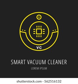 logo or label Smart Vacuum Cleaner. Line style logotype. Easy to use business template. Vector abstract sign or emblem.