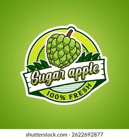 Logo label for Sugar apple fruit with added text