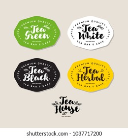 Logo and label tea. Packing or stickers for tea.