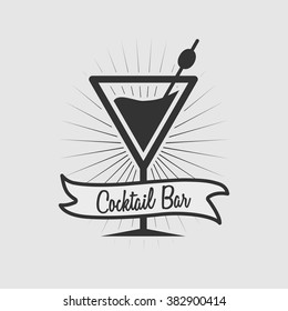 Logo or label template for cocktail bar. Vector