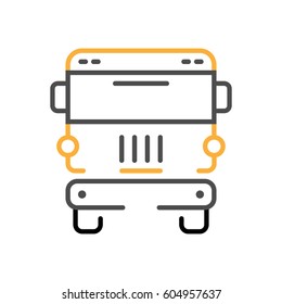 Logo or label truck. Line style logotype. Easy to use truck template. Vector abstract sign or emblem.
