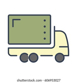 Logo or label truck. Line style logotype. Easy to use truck template. Vector abstract sign or emblem.