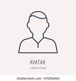 logo or label web icon. Line style logotype. Easy to use business template. Vector abstract sign or emblem.