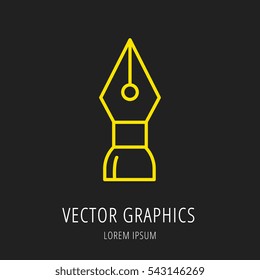 logo or label web icon. Line style logotype. Easy to use business template. Vector abstract sign or emblem.
