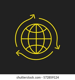 Logo or label web surfing. Line style logotype. Easy to use web surfing template. Vector abstract sign or emblem.