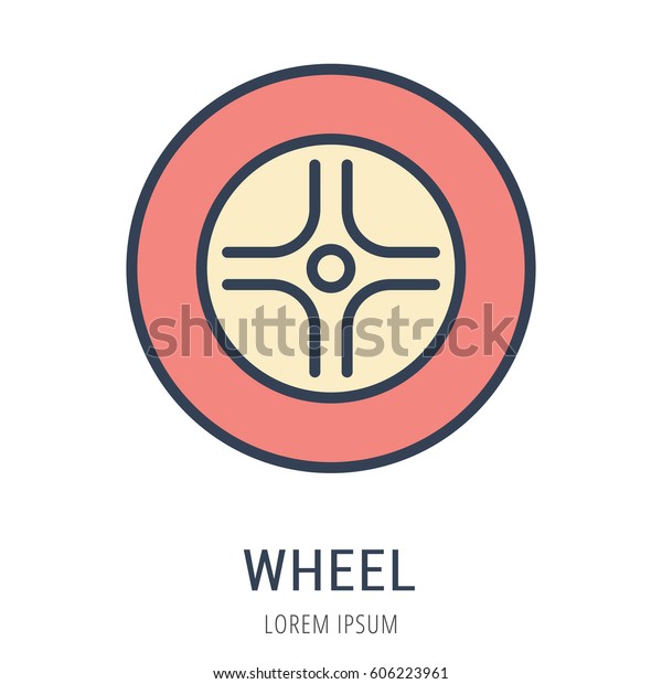 Logo or label wheel. Line\
style logotype. Easy to use wheel template. Vector abstract sign or\
emblem.