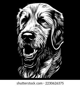 logo labrador retriever hand drawn vector black and white
