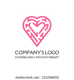 Logo - a labyrinth in the heart - a symbol of the search for integrity, wisdom and happiness.