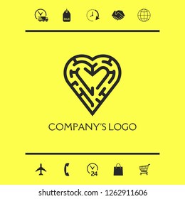 Logo - a labyrinth in the heart - a symbol of the search for integrity, wisdom and happiness.