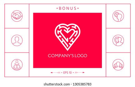 Logo - a labyrinth in the heart - a symbol of the search for integrity, wisdom and happiness.