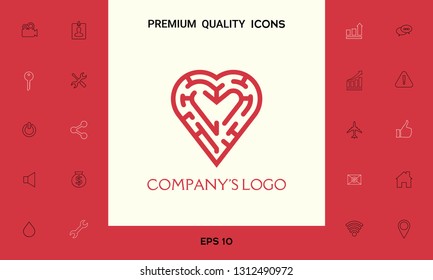 Logo - a labyrinth in the heart - a symbol of the search for integrity, wisdom and happiness.