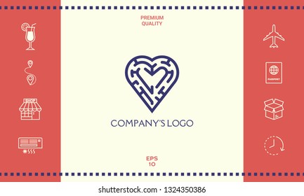 Logo - a labyrinth in the heart - a symbol of the search for integrity, wisdom and happiness.