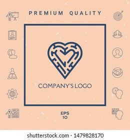 Logo - a labyrinth in the heart - a symbol of the search for integrity, wisdom and happiness.