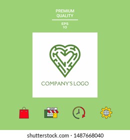 Logo - a labyrinth in the heart - a symbol of the search for integrity, wisdom and happiness.