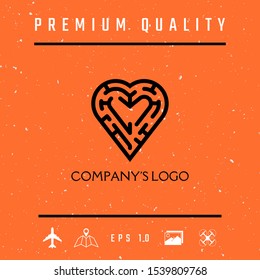 Logo - a labyrinth in the heart - a symbol of the search for integrity, wisdom and happiness.