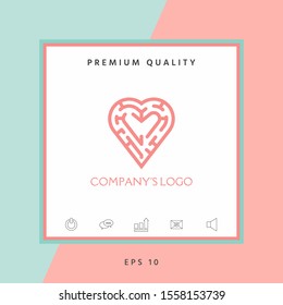 Logo - a labyrinth in the heart - a symbol of the search for integrity, wisdom and happiness.